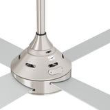 Vevare 52'' Ceiling Fan AC Remote Control Timer 4 Blades Silver - 45-Degree Angle