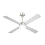 Vevare 52'' AC Ceiling Fan with Light Remote Control 4 Blades Silver