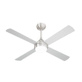 Vevare 52'' AC Ceiling Fan with Light Remote Control 4 Blades Silver