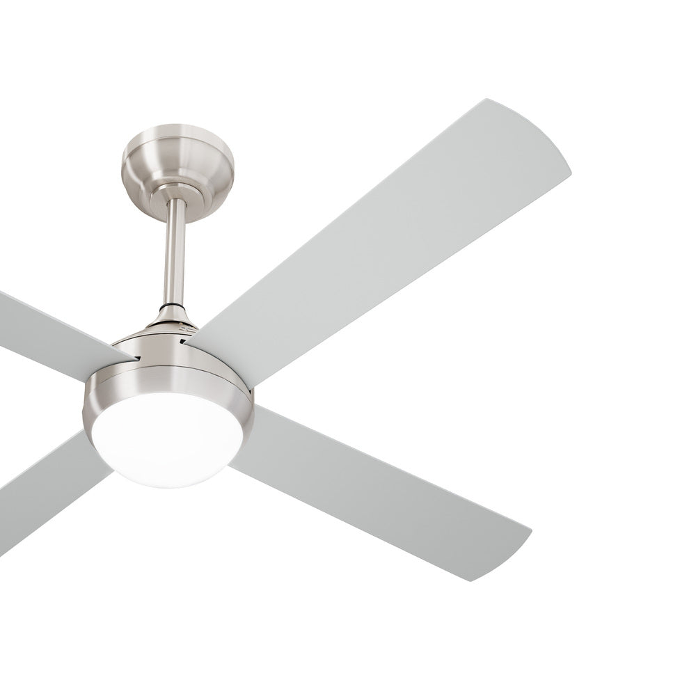 Vevare 52'' AC Ceiling Fan with Light Remote Control 4 Blades Silver