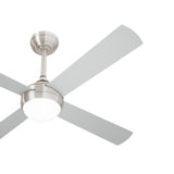 Vevare 52'' AC Ceiling Fan with Light Remote Control 4 Blades Silver - Front View