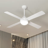 Vevare 52'' AC Ceiling Fan with Light Remote Control 4 Blades White - Front View