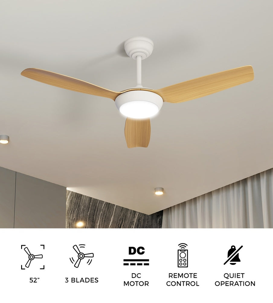 Vevare 52" Ceiling Fan with Light DC Remote Control 5 Speed Wood