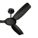 Vevare 52'' Ceiling Fan DC 3 ABS Blades Remote Control Timer Black