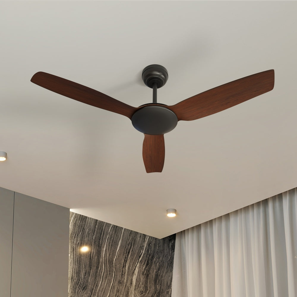 Vevare 52'' Ceiling Fan DC 3 ABS Blades Remote Control Timer Walnut