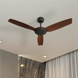 Vevare 52'' Ceiling Fan DC 3 ABS Blades Remote Control Timer Walnut - Front View