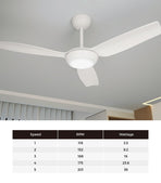 Vevare 52" Ceiling Fan with Light DC Remote Control 5 Speed White, image 6