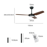 Vevare 52" Ceiling Fan with Light DC Remote Control 5 Speed Walnut