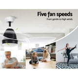 Devanti 48'' Ceiling Fan DC Motor w/Light w/Remote - White - Side View