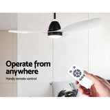 Devanti 48'' Ceiling Fan DC Motor w/Light w/Remote - White - 45-Degree Angle