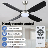 Devanti 52'' Ceiling Fan DC Motor w/Light w/Remote Black - Side View