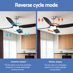 Devanti 52 inch DC ceiling fan with LED light, black and silver, image 5