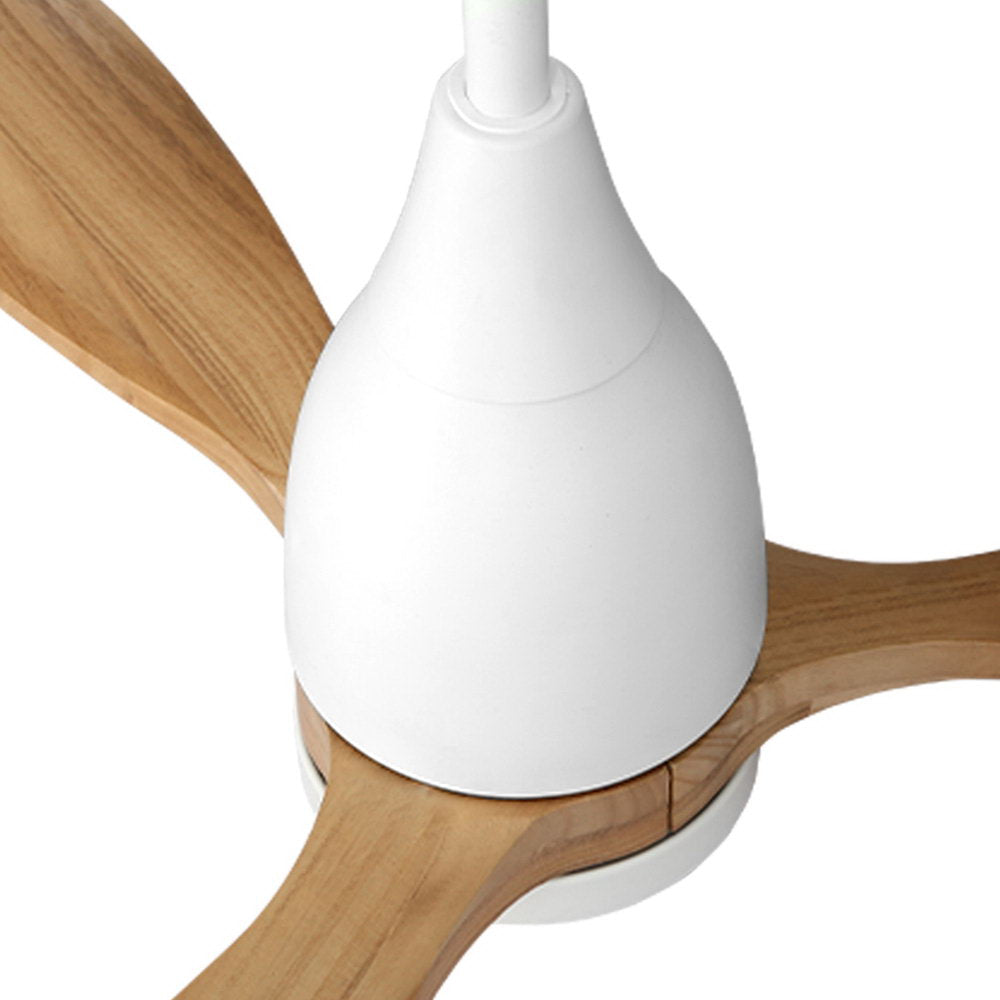 Devanti 52 Remote-Controlled Ceiling Fan with LED Light - Light Wood Finish