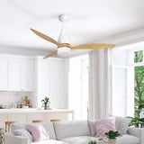 Devanti 52 Remote-Controlled Ceiling Fan with LED Light - Light Wood Finish