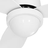 Devanti 52'' Ceiling Fan DC Motor LED Light Remote Control - White - Side View