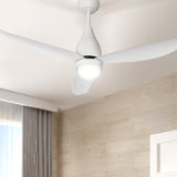 Devanti 52'' Ceiling Fan DC Motor LED Light Remote Control - White - Top-Down View