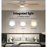 Devanti 52'' Ceiling Fan DC Motor w/Light w/Remote - Light Wood - 45-Degree Angle