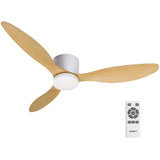 Devanti 52'' Ceiling Fan DC Motor w/Light w/Remote - Light Wood - Rear View