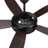 Devanti 52'' Ceiling Fan AC Motor 5 Blades w/Light - Dark Wood - Side View