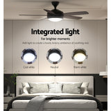 Devanti 52'' Ceiling Fan AC Motor 5 Blades w/Light - Dark Wood - 45-Degree Angle