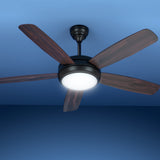 Devanti 52'' Ceiling Fan AC Motor 5 Blades w/Light - Dark Wood - Close-Up Angle