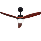 Devanti 52'' Ceiling Fan DC Motor 3 Blades w/Light - Dark Wood - Front View