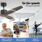 Devanti 52'' Ceiling Fan AC Motor 3 Blades w/Remote - Dark Wood, image 3