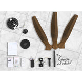 Devanti 52'' Ceiling Fan AC Motor 3 Blades w/Remote - Dark Wood - 45-Degree Angle