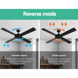 Devanti 52'' Ceiling Fan DC Motor 4 Blades w/Remote - Black - Close-Up Angle