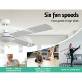 Devanti 52'' Ceiling Fan AC Motor 4 Blades w/Remote - White