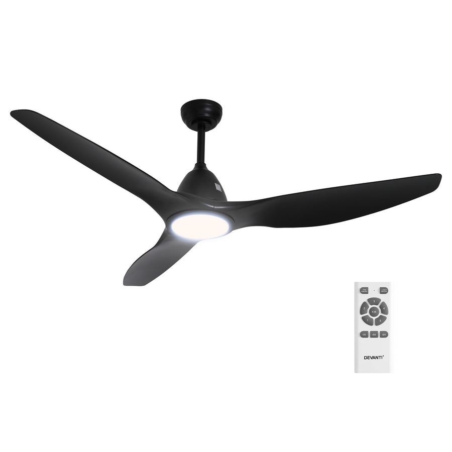 Devanti 64 Inch Ceiling Fan DC Motor w/Light w/Remote - Black, image 2