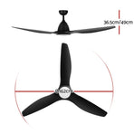 Devanti 64 Inch Ceiling Fan DC Motor w/Light w/Remote - Black, image 4