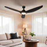 Devanti 64 Inch Ceiling Fan DC Motor w/Light w/Remote - Black - Close-Up Angle