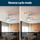 Devanti 64 Inch Ceiling Fan DC Motor w/Light w/Remote - Silver - Rear View
