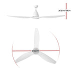 Devanti 64'' Ceiling Fan DC Motor w/Light w/Remote - White, image 2
