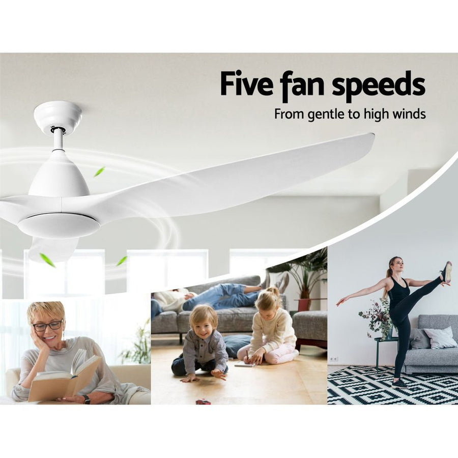 Devanti 64'' Ceiling Fan DC Motor w/Light w/Remote - White, image 3