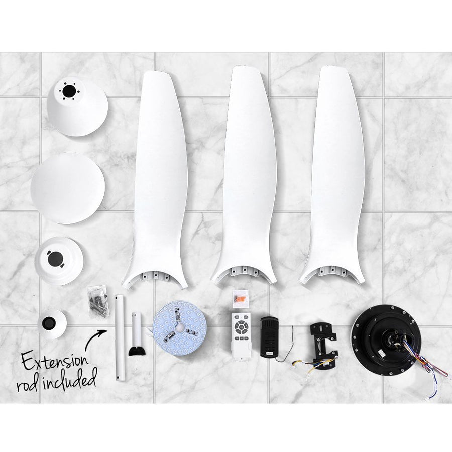Devanti 64'' Ceiling Fan DC Motor w/Light w/Remote - White, image 6