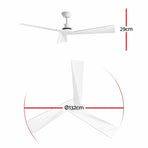 Devanti 52" Ceiling Fan Modern Minimalism 3 Blades 6 Speeds DC Motor Remote
