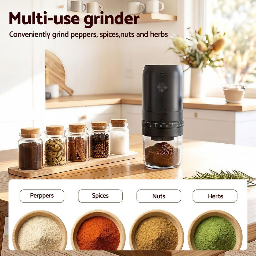 Devanti Electric Coffee Grinder USB-C Rechargeable Portable Coffee Bean Grinder with 40 Precise Grind, image 6
