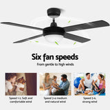 Devanti 52'' Ceiling Fan AC Motor w/Light w/Remote - Black
