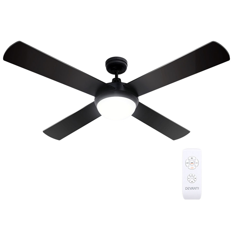 Devanti 52'' Ceiling Fan DC Motor w/Light w/Remote - Black, image 9