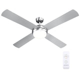 Devanti 52'' Ceiling Fan AC Motor w/Light w/Remote - Silver - Rear View