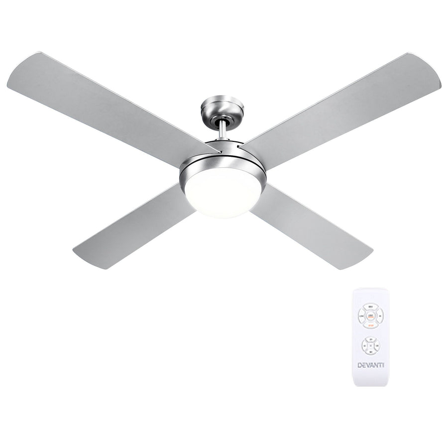 Devanti 52'' Ceiling Fan DC Motor w/Light w/Remote - Silver, image 6
