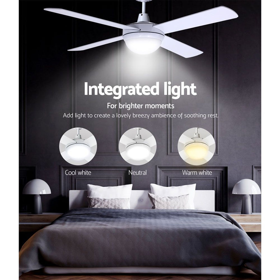 Devanti 52'' Ceiling Fan DC Motor w/Light w/Remote - White, image 5