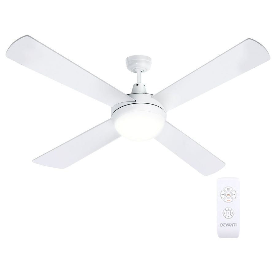 Devanti 52'' Ceiling Fan DC Motor w/Light w/Remote - White, image 6