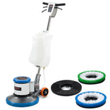 AUCH 17' Commercial Orbital Scrubber & Polisher, Hard Floor Buffer, Carpet Cleaner, 12L Solution Tank, 2 Brushes