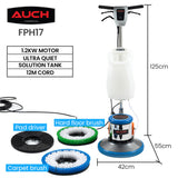 AUCH 17' Commercial Orbital Scrubber & Polisher, Hard Floor Buffer, Carpet Cleaner, 12L Solution Tank, 2 Brushes - Rear View