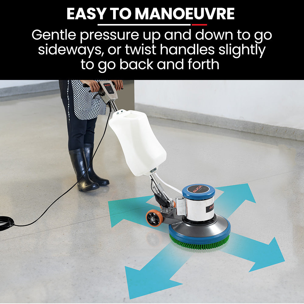 AUCH 17' Commercial Orbital Scrubber & Polisher, Hard Floor Buffer, Carpet Cleaner, 12L Solution Tank, 2 Brushes