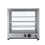 Devanti 4 tier commercial hot food warmer display cabinet 54cm, rear sliding tempered doors