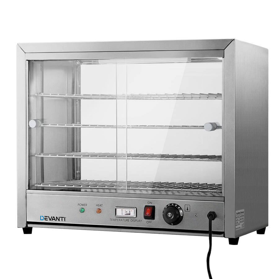 Devanti 64cm commercial hot food warmer display cabinet with 4 trays